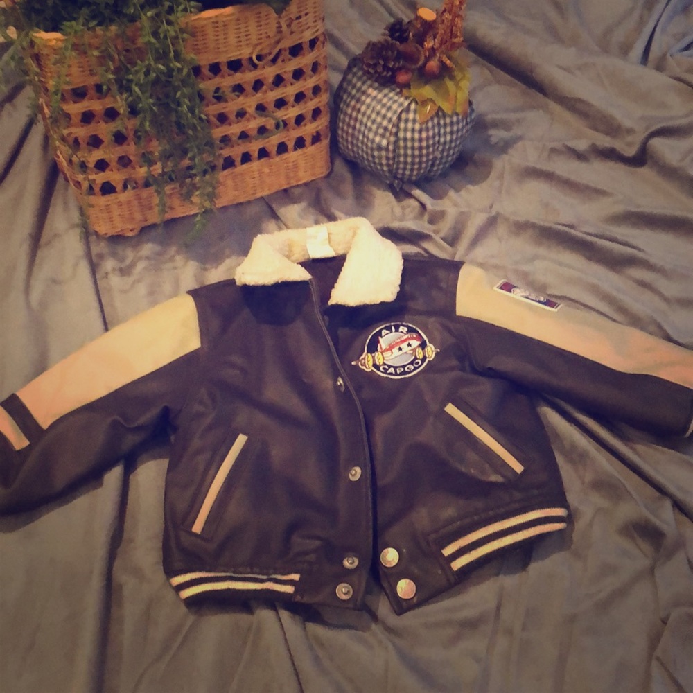 Baby boy “pilot” style leather jacket